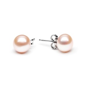 Cercei perle naturale roz piersica 9 mm si argint DiAmanti EFB09-N_P-G (Argint 925‰ 0,52 g.)